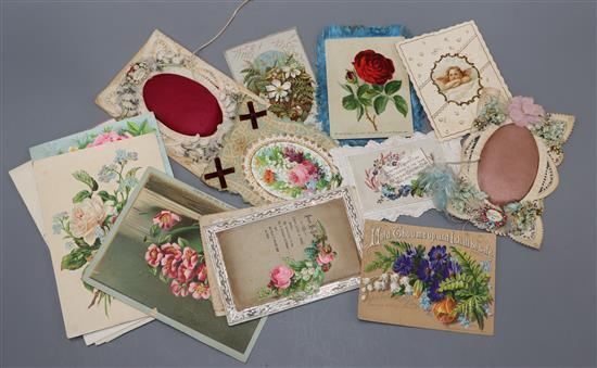 A collection of 19th century and later Valentine cards